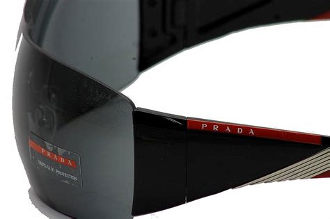 oculos sol prada sps07h|Prada SPS07H SPS 07H Shield Sunglasses Black/Red 7OV.